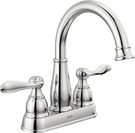 Delta Windemere 25896LF Series Centerset Bathroom Faucet, Chrome Plated, 1-5/8 in Plate Size, 5-11/16 in, 1.2 gpm, Metal