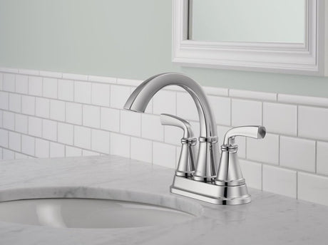 Delta Geist 25864LF Bathroom Faucet, 1.2 gpm, 2-Handle, 3-Faucet Hole, Chrome, 4 in Faucet Centers