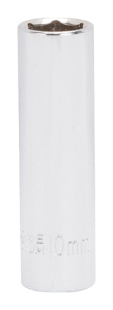 Vulcan MT6487808 Drive Socket, 10 mm Socket, 1/4 in Drive, 6-Point, Chrome Vanadium Steel, Chrome