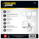 BELL LINK CL-SLM4KACW-3H 3-Head Security Light, 120 V, 35 W, LED Lamp, Daylight/Warm White, 4000 Lumens, White Fixture