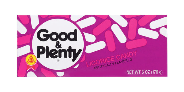 Good & Plenty Artificial Licorice 6 oz, Pack of 12