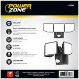 BELL LINK CL-SLM4KACBZ-3H 3-Head Security Light, 120 V, 35 W, LED Lamp, Daylight/Warm White, 4000 Lumens, Bronze Fixture