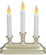 Xodus Innovations FPC1330P Candle, 10-1/4 in H Candle, Pewter Candle, D Alkaline Battery, LED Bulb, Pewter Holder, Pack of 3