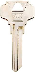 Hy-Ko 11010DE8 Key Blank, Brass, Nickel, For: Dexter Cabinet, House Locks and Padlocks, Pack of 10