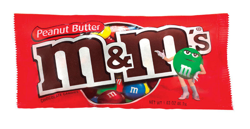 M&M's Peanut Butter Chocolate Candies 1.63 oz, Pack of 24