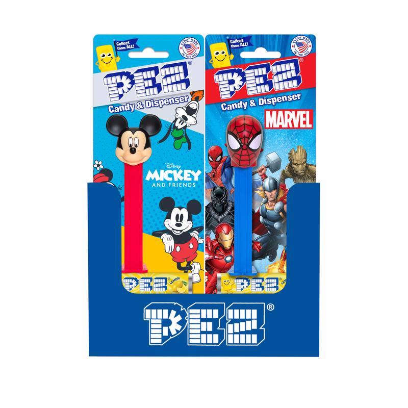 PEZ Favorites Assorted Candy and Dispenser 1.87 oz, Pack of 12