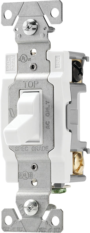 Eaton Wiring Devices CSB415W Switch, 15 A, 120/277 V, 4 -Position, Screw Terminal, Nylon Housing Material, White
