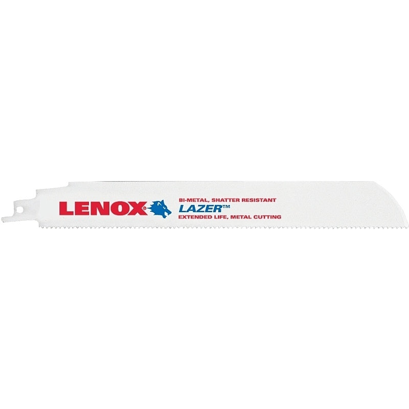 Lenox LAZER 24905T9110R Reciprocating Saw Blade, 1 in W, 9 in L, 10 TPI, HSS Cutting Edge