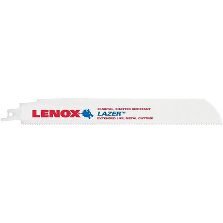 Lenox LAZER 24905T9110R Reciprocating Saw Blade, 1 in W, 9 in L, 10 TPI, HSS Cutting Edge