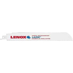 Lenox LAZER 24905T9110R Reciprocating Saw Blade, 1 in W, 9 in L, 10 TPI, HSS Cutting Edge