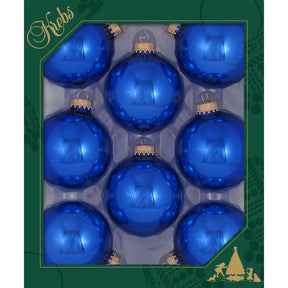 Christmas By Krebs Cap Blue Ornaments Gold, Pack of 12