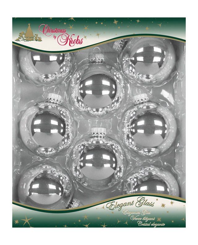 Christmas by Krebs Bright Silver Ball Ornament, Pack of 12