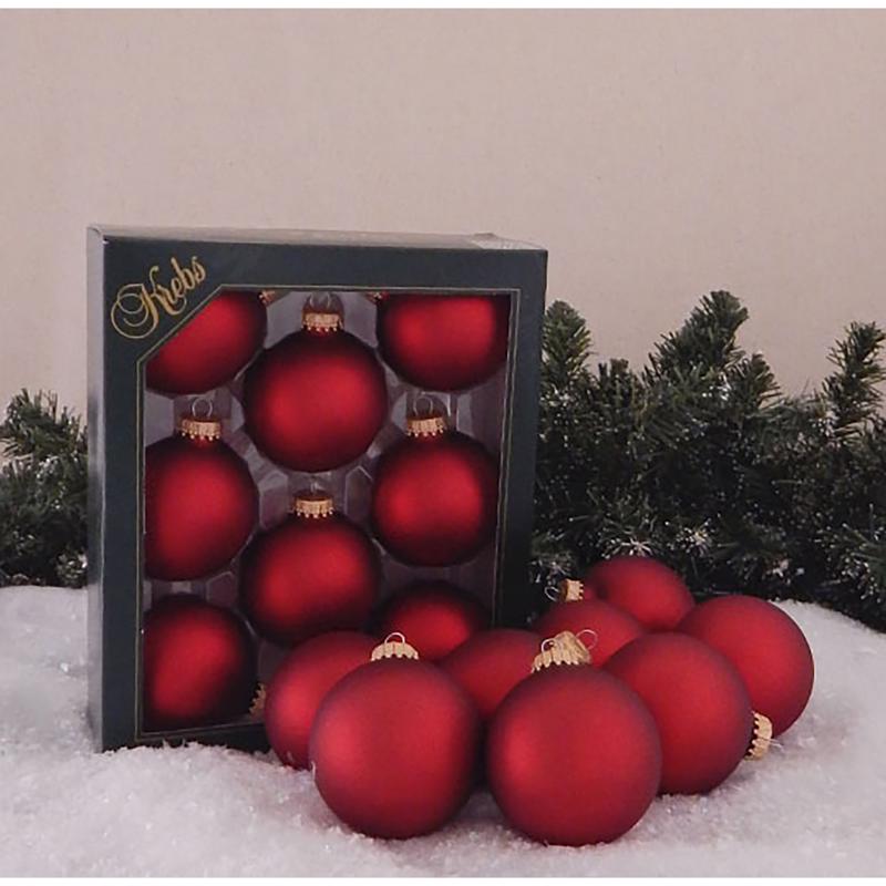 Christmas by Krebs Red Velvet Ball Ornament, Pack of 12