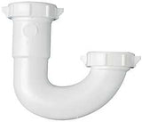 Plumb Pak PP66-1W J-Bend, 1-1/2, 1/2 x 1-1/4 in, Slip-Joint, Plastic, White