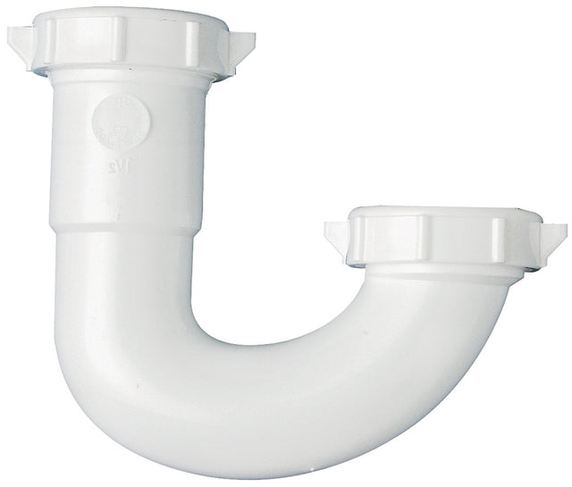 Plumb Pak PP66-1W J-Bend, 1-1/2, 1/2 x 1-1/4 in, Slip-Joint, Plastic, White