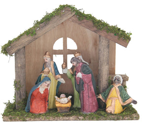 Santas Forest 89802 Nativity Set, 7 in H, Christmas, Wood/Porcelain, Colorful, Pack of 24