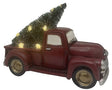 Santas Forest 89818 Truck w/Tree, 14 in H, Christmas, Polyresin, Red Truck, Pack of 4