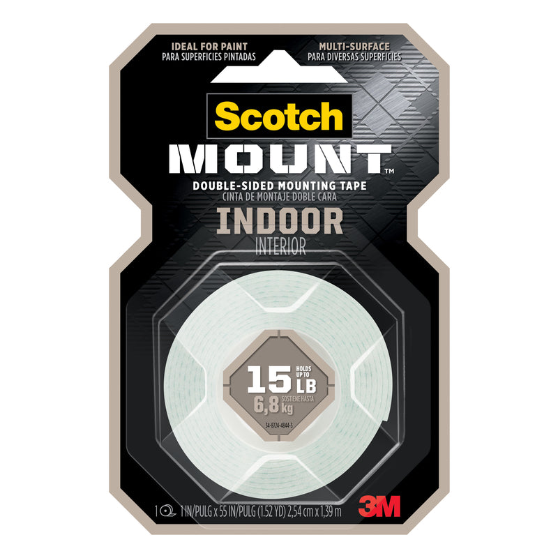 3M Scotch-Mount 55 in. L X 1 in. W Double-Sided Mounting Tape, Pack of 6