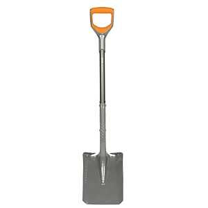 Fiskars 397970-1001 Pro Transfer Shovel, 6.2 in W Blade, Steel Blade, Aluminum Handle, D-Handle, Soft Grip Handle