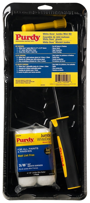 Purdy WhiteDove 14C810610 Paint Roller Kit, Jumbo Mini, Smooth Surface, Plastic, 4 -Piece