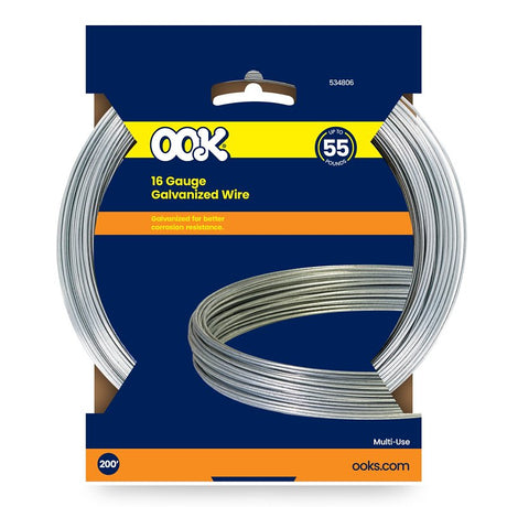 Hillman 50143 Utility Wire, 200 ft L, 16, Galvanized Steel, Pack of 8