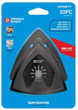 Imperial Blades ONE FIT IBOTSPV-10 Oscillating Multi-Tool Sanding Variety Pack, 60, 120, 240 Grit, Coarse, Fine, Medium