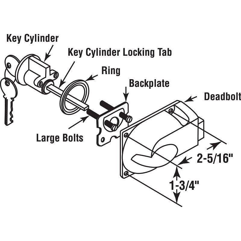 Prime-Line GD 52119 Deadbolt Lock, Tumbler Key