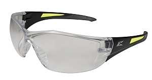 Edge SD111-G2/SD111 Non-Polarized Safety Glasses, Black Frame, Unisex, Polycarbonate Lens, Wraparound Frame