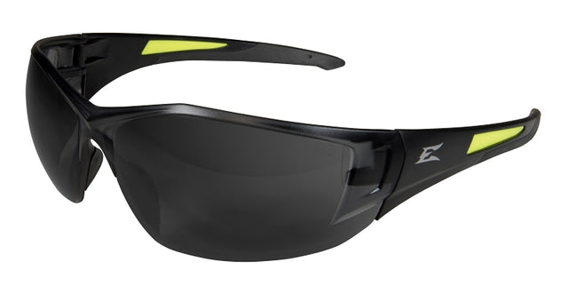 Edge SD116-G2/SD116 Non-Polarized Safety Glasses, Smoke Lens, Black Frame, Unisex, Polycarbonate Lens, Wraparound Frame