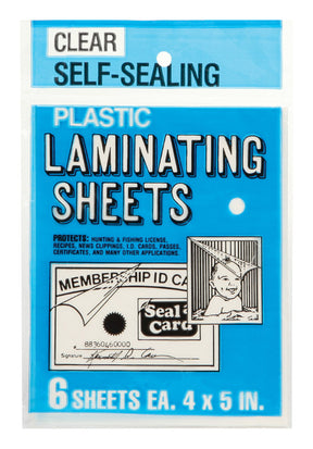 Seal-A-Card Books and Stationery Laminating Sheets Plastic 6 sheet, Pack of 24