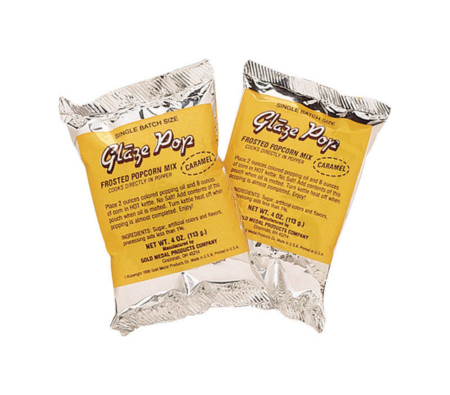 Gold Medal Glaze Pop Caramel Popcorn 4 oz Pouch, Pack of 48