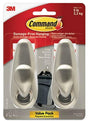 Command Forever Classic Series FC13-BN-2ES Large Decorative Hook, Metal, Brushed Nickel, 5 lb
