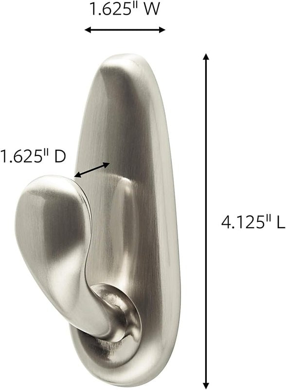 Command FC13-BN-AWES Large Outdoor Hook, 5 lb, 1-Hook, Metal, Brushed Nickel