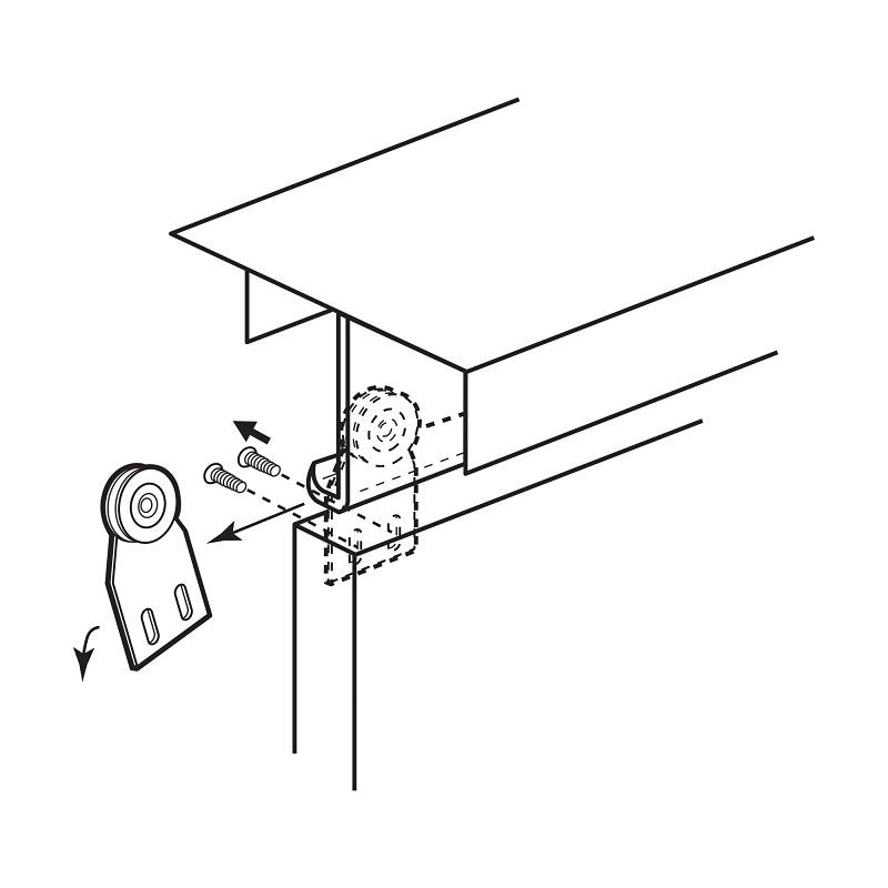 Prime-Line B 537 Roller Assembly, 1 in Dia Roller, 1/4 in W Roller, Steel Roller, Concave Roller, 1-1/2 in W, 2 in H