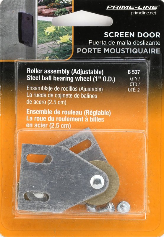 Prime-Line B 537 Roller Assembly, 1 in Dia Roller, 1/4 in W Roller, Steel Roller, Concave Roller, 1-1/2 in W, 2 in H