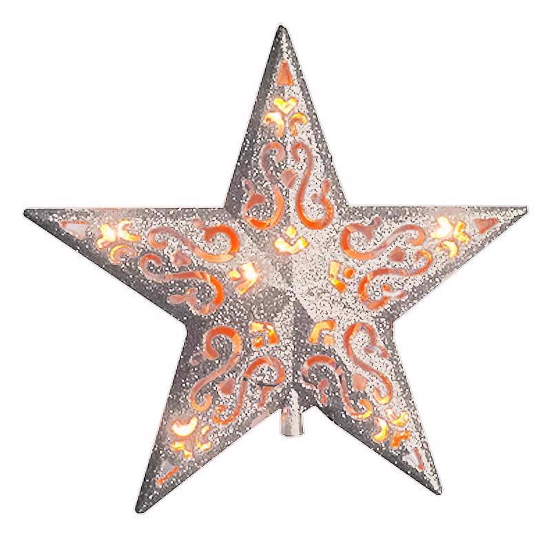 Celebrations Incandescent Assorted Glitter Star Tree Topper 9.75 in., Pack of 6