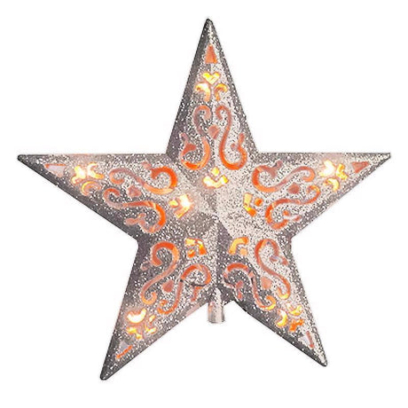 Celebrations Incandescent Assorted Glitter Star Tree Topper 9.75 in., Pack of 6