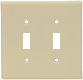 Eaton Wiring Devices 2139V-BOX Wallplate, 4-1/2 in L, 4-9/16 in W, 2 -Gang, Thermoset, Ivory, High-Gloss, Pack of 10