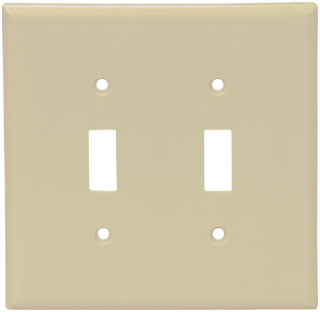 Eaton Wiring Devices 2139V-BOX Wallplate, 4-1/2 in L, 4-9/16 in W, 2 -Gang, Thermoset, Ivory, High-Gloss, Pack of 10