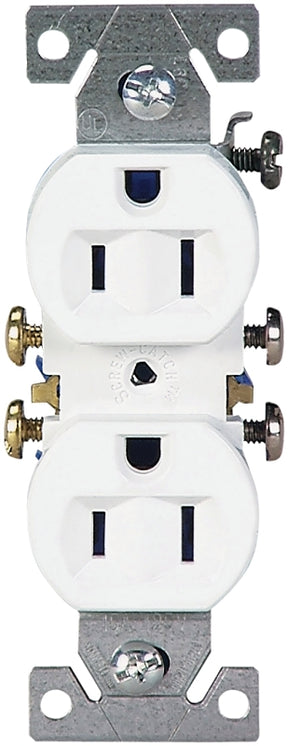 Eaton Wiring Devices 270W Duplex Receptacle, 15 A, 2-Pole, 5-15R, White