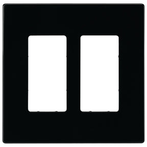 Eaton PJS262BK-L Wallplate, 4-7/8 in L, 4.94 in W, 2-Gang, Polycarbonate, Black, High-Gloss, Pack of 10