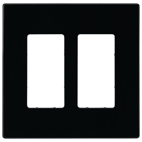 Eaton PJS262BK-L Wallplate, 4-7/8 in L, 4.94 in W, 2-Gang, Polycarbonate, Black, High-Gloss, Pack of 10