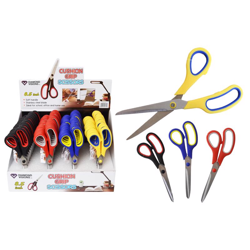 Diamond Visions Stainless Steel Soft Grip Scissors 1 pc, Pack of 48