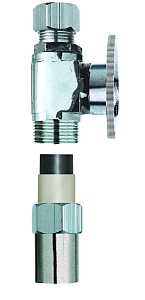 Plumb Pak PP32-2PCLF Straight Transition Valve, 1/2 x 3/8 in Connection, CPVC x Tube, CPVC Body