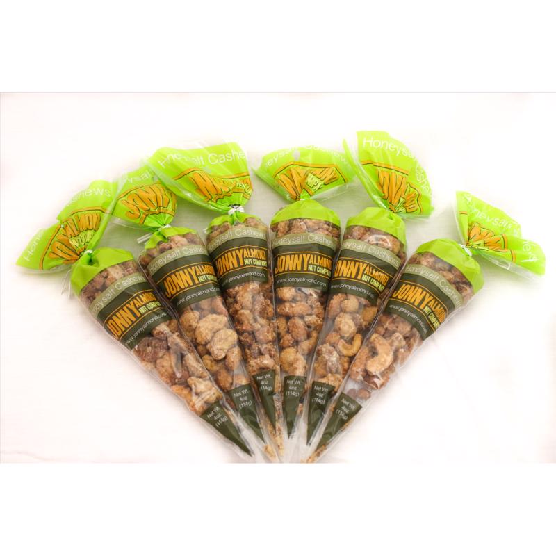 Jonny Almond Nut Company HoneySalt Cashews 4 oz Bagged, Pack of 12