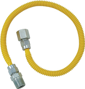 BrassCraft ProCoat Series CSSL54-24P Gas Connector, 1/2 in, MIP x FIP, Stainless Steel, Polymer-Coated, 24 in L