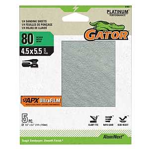 Gator 5162 Sand Paper, 4-1/2 in W, 5-1/2 in L, 80 Grit