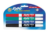 EXPO Low Odor Assorted Color Dry Erase Marker 4 pk, Pack of 6