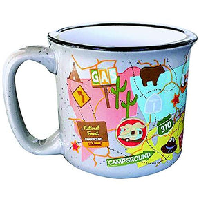 JR Products Camp Casual CC004TMG Mug, Travel Map