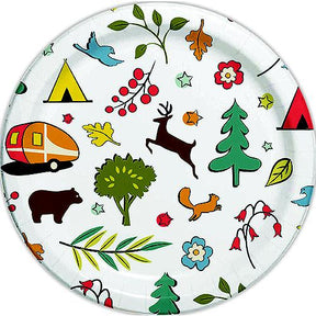 JR Products Camp Casual CC007W10 Eco-Friendly Paper Dinner Plates, Into the Woods